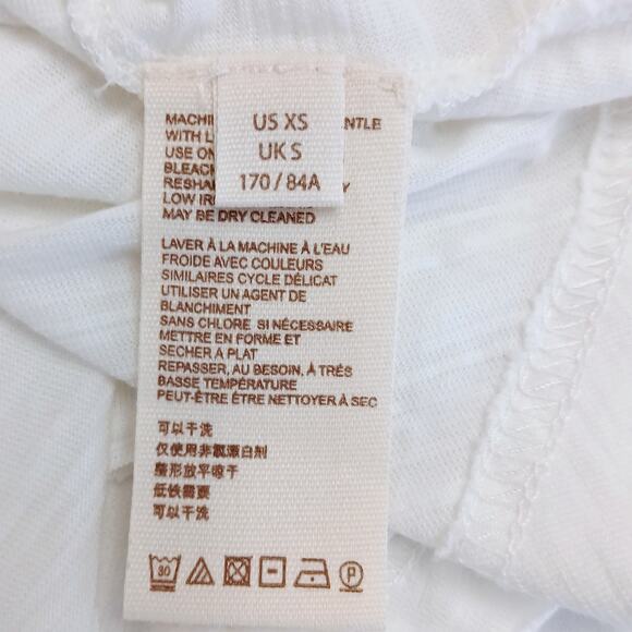 Free People SZ XS White Oversized Boatneck Cropped Cotton Tiered Sleeve Top - Picture 8 of 8